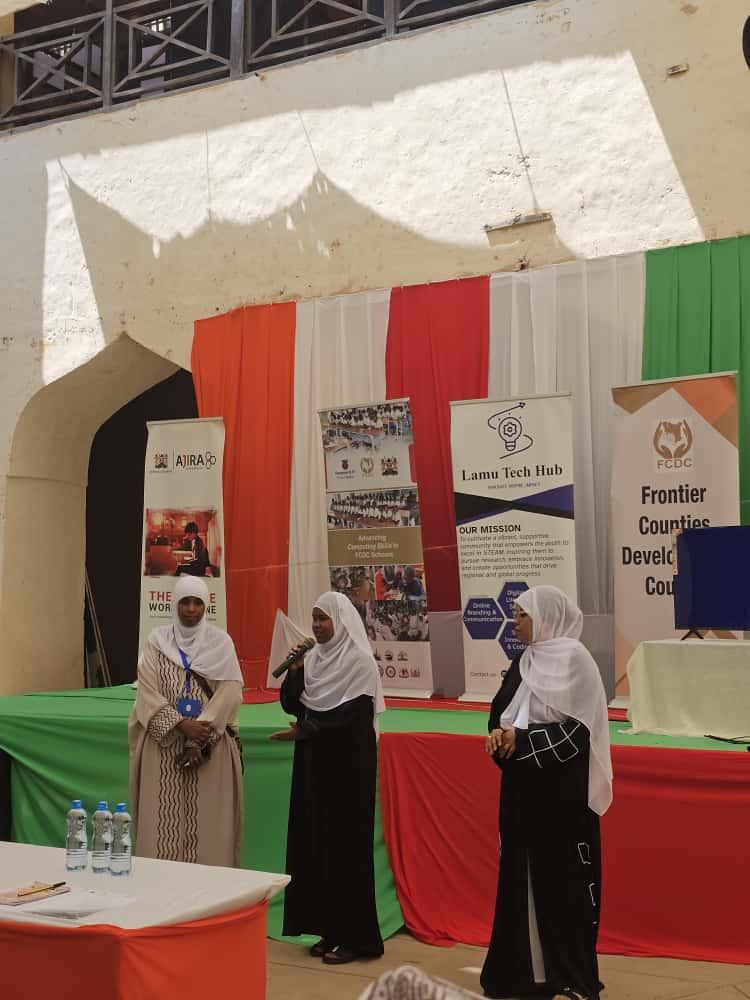 Lamu Tech Hub team speaking on stage at Tech Meets Culture