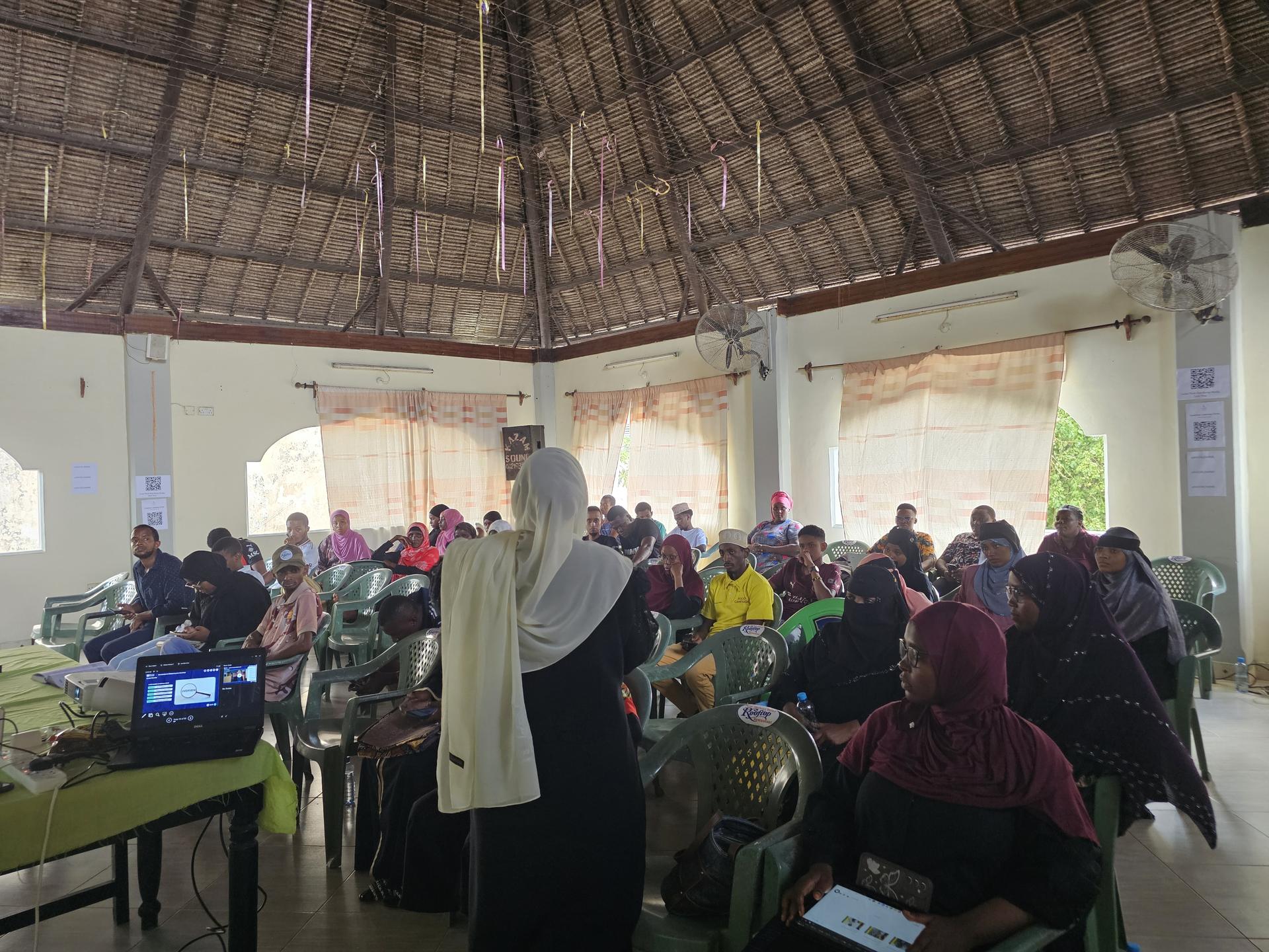 Women and youth at a Lamu Tech Hub digital skills training